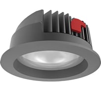 Светодиодный светильник VARTON DL-Pro круглый встраиваемый 226x96 мм 52 Вт 3000 K IP65 диаметр монтажного отверстия 200-215 мм RAL7045 серый муар V1-R0-H0777-10000-6505230