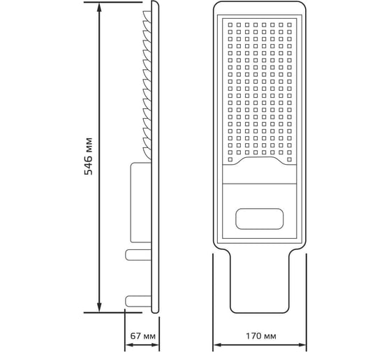 Уличный консольный светодиодный светильник Gauss IP65 100W 10000lm 5000K КСС "Д" 629536300