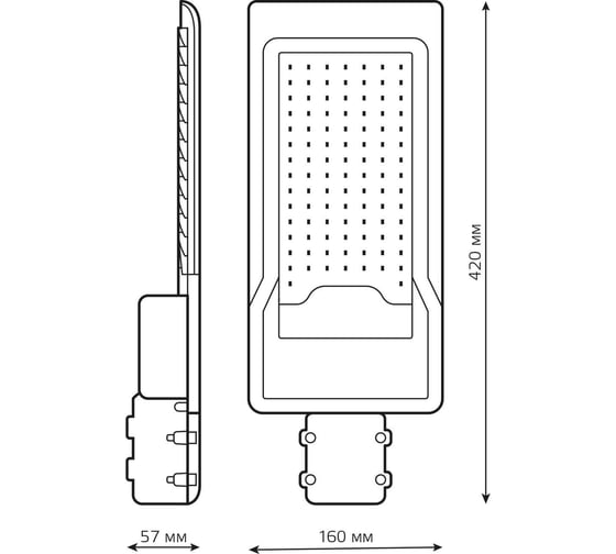 Уличный консольный светодиодный светильник Gauss IP65 100W 10000lm 5000K КСС "Ш" 629534300