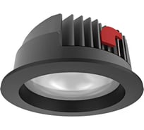 Светодиодный светильник VARTON DL-Pro круглый встраиваемый 226x96 мм 52 Вт 3000 K IP65 диаметр монтажного отверстия 200-215 мм RAL9005 черный муар V1-R0-T0777-10000-6505230