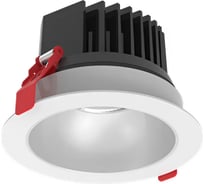 Светодиодный светильник VARTON DL-Spark встраиваемый 25 Вт 3000 K 60 150x105 мм белый IP44 с матовым серебристым рефлектором, монтажный диаметр 130 мм V1-R0-00434-10L07-4402530