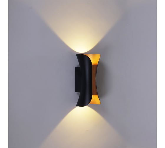Уличный настенный светильник ReLuce 86852-9.2-002KT LED2*5W BK+GD 1