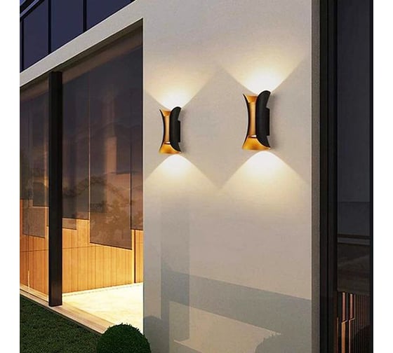 Уличный настенный светильник ReLuce 86852-9.2-002KT LED2*5W BK+GD