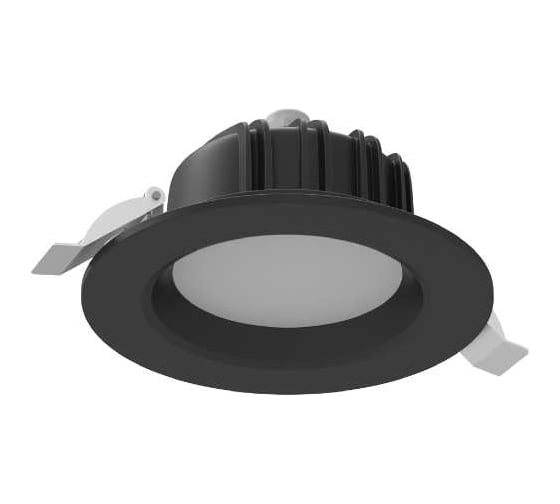 Светодиодный светильник VARTON DL-01 круглый встраиваемый 230x81 мм 40 Вт Tunable White (2700-6500 K) IP54/20 RAL9005 черный муар диммируемый по протоколу DALI V1-R0-90084-10D01-44040TW 1
