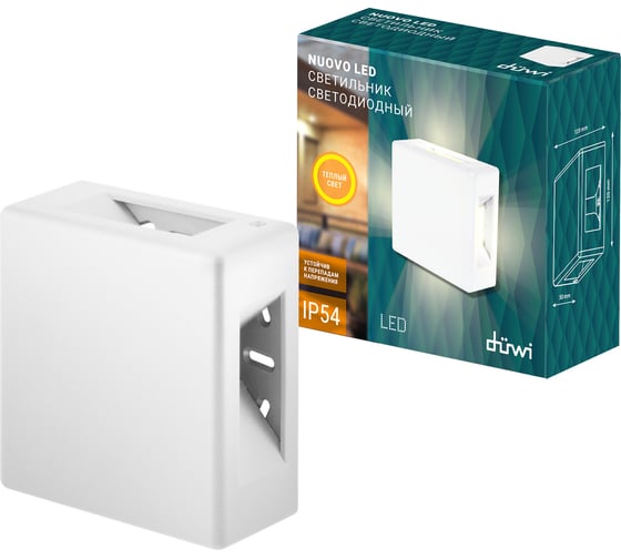 Светодиодный архитектурный светильник duwi, Nuovo LED 7W, 3000K, IP54, белый, пластик 24266 6