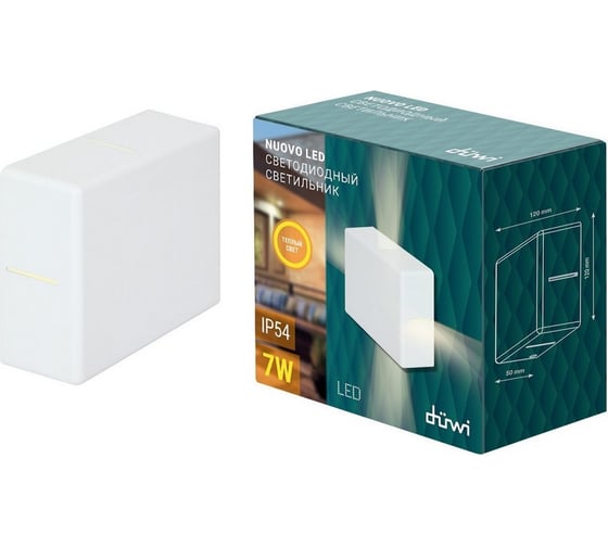 Светодиодный архитектурный светильник duwi, Nuovo LED 7W, 3000K, IP54, белый, пластик 24272 7