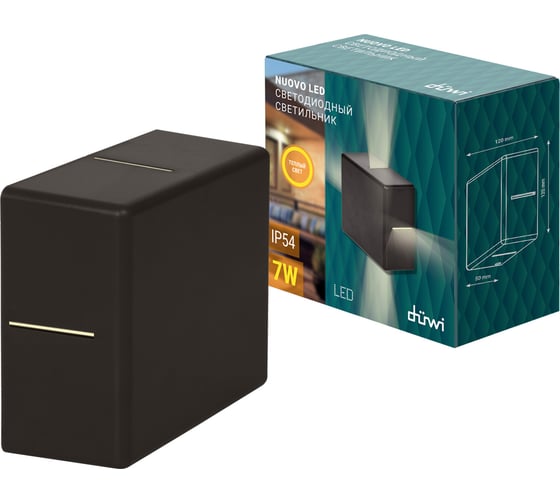 Светодиодный архитектурный светильник duwi, Nuovo LED 7W, 3000K, IP54, черный, пластик 24274 1 1