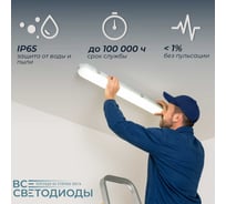 Линейный светодиодный светильник Арктик ВСЕСВЕТОДИОДЫ 40Вт 4700Lm IP65 4000к Прозрачный vs1401-40-tr-4k
