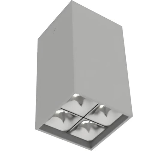 Светодиодный светильник VARTON DL-Box Reflect Multi 2x2 накладной 10 Вт 3000 К 80x80x150 мм RAL7045 серый муар 35x75 DALI V1-R0-70254-20D23-2001030