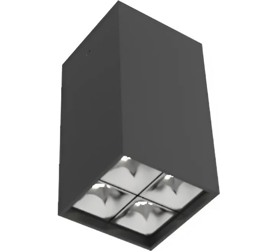 Светодиодный светильник VARTON DL-Box Reflect Multi 2x2 накладной 14 Вт 3000 К 80x80x150 мм RAL9005 черный муар 55 V1-R0-90254-20L55-2001430
