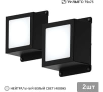 Светильник для грильято Geniled 2шт 10Вт 4000К для ячейки 75x75 мм Griliato Tetris встраиваемый 08867_4000_black