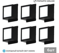 Светильник для грильято Geniled 6шт 5Вт 5000К для ячейки 100x100 мм Griliato Tetris встраиваемый 08966_black