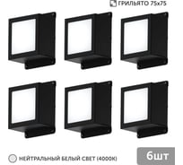 Светильник для грильято Geniled 6шт 5Вт 4000К для ячейки 75x75 мм Griliato Tetris встраиваемый 08831_4000_black
