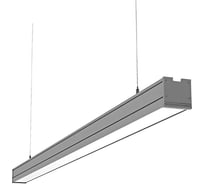 Светодиодный светильник VARTON Mercury Pro подвесной 26 Вт 3000 К 514x65x65 мм IP54 RAL7045 серый муар с рассеивателем опал, с декоративным проводом 2 м и комплектом подвесов 2 м DALI V1-R0-70256-30D01-5402630
