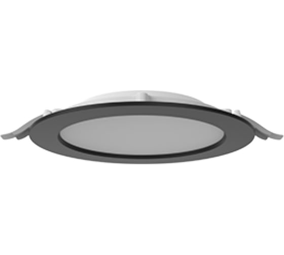 Светодиодный светильник VARTON DL-01 Slim 200 мм 40 Вт 3000 К круглый встраиваемый 221x40 мм IP65/40 RAL9005 черный муар с рассеивателем опал V1-RF-90084-10000-6504030