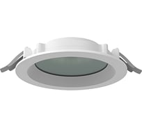 Светодиодный светильник VARTON DL-01 Pro 160 мм 20 Вт 3000 К круглый встраиваемый 176x51 мм IP65/40 RAL9003 белый муар с защитным силикатным стеклом V1-RF-00183-GL000-6502030