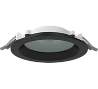 Светодиодный светильник VARTON DL-01 Pro 160 мм 20 Вт 3000 К круглый встраиваемый 176x51 мм IP65/40 RAL9005 черный муар с защитным силикатным стеклом DALI V1-RF-90183-GLD01-6502030