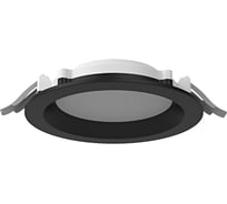 Светодиодный светильник VARTON DL-01 Pro 160 мм 25 Вт 4000 К круглый встраиваемый 176x51 мм IP65/40 RAL9005 черный муар с рассеивателем опал V1-RF-90183-10000-6502540