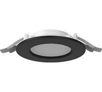 Светодиодный светильник VARTON DL-01 Slim 100 мм 10 Вт 4000 К круглый встраиваемый 120x37 мм IP65/40 RAL9005 черный муар с рассеивателем опал DALI V1-RF-90011-10D01-6501040