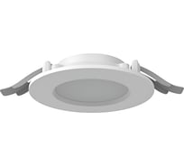 Светодиодный светильник VARTON DL-01 Slim 100 мм 10 Вт 3000 К круглый встраиваемый 120x37 мм IP65/40 RAL9003 белый муар с рассеивателем опал DALI V1-RF-00011-10D01-6501030