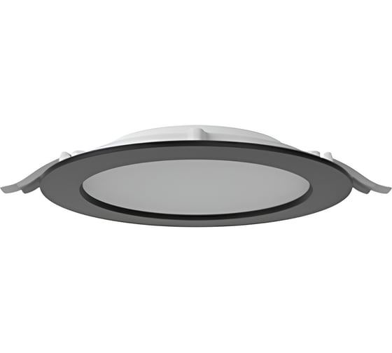 Светодиодный светильник VARTON DL-01 Slim 200 мм 30 Вт 3000 К круглый встраиваемый 221x40 мм IP65/40 RAL9005 черный муар с рассеивателем опал V1-RF-90084-10000-6503030