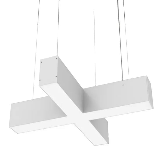 Светодиодный светильник VARTON X-line X-образный 20 Вт 4000 К 532x500x100 мм RAL9003 белый муар с рассеивателем опал и торцевыми крышками (4 шт.) V1-R0-1XX23-02OP0-4002040 1