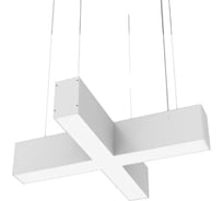 Светодиодный светильник VARTON X-line X-образный 30 Вт 3000 К 532x500x100 мм RAL9003 белый муар с рассеивателем опал и торцевыми крышками (4 шт.) V1-R0-1XX23-02OP0-4003030