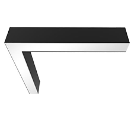 L-соединитель VARTON для серии X-line для сборки в линию 30 Вт 3000 К 549x527x100 мм RAL9005 черный муар V1-R0-9L822-02000-4003030 1