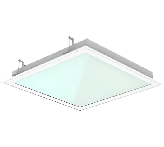 Светодиодный светильник VARTON медицинский встраиваемый C070/K 55 Вт CRI90 4000 K 600x600x100 мм IP65 с защитным силикатным стеклом для установки в сэндвич-панели диммируемый по протоколу DALI V1-C0-00516-11GD6-6505540