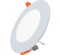 Светодиодная встраиваемая панель Lamper 6Вт, 230В, 4000К, 420Лм, 95мм, белая, IP20 606-1004