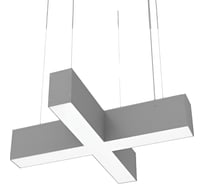 Светодиодный X-образный светильник VARTON X-line 30 Вт 3000 К 532x500x100 мм металлик с рассеивателем опал и торцевыми крышками (4 шт.) V1-R0-0XX23-02OP0-4003030