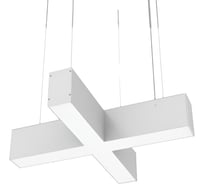Светодиодный X-образный светильник VARTON X-line 30 Вт 4000 К 532x500x100 мм RAL9003 белый муар с рассеивателем опал и торцевыми крышками (4 шт.) V1-R0-1XX23-02OP0-4003040