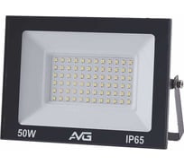 Прожектор светодиодный AVG СЕРИЯ 6 SDO-6 50Вт, 200-240В, 6500К, 150x30x115мм, IP65, черный СЕРИЯ 6 50ВТ