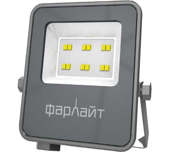 Прожектор светодиодный Фарлайт СДО Акцент 10Вт 5000К IP65 серый корпус ПОЛНОРАЗМЕРНЫЙ FAR002361 1