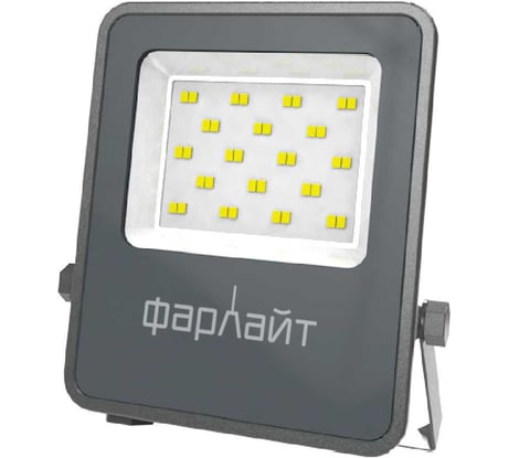 Прожектор светодиодный Фарлайт СДО Акцент 30Вт 5000К IP65 серый корпус ПОЛНОРАЗМЕРНЫЙ FAR002363