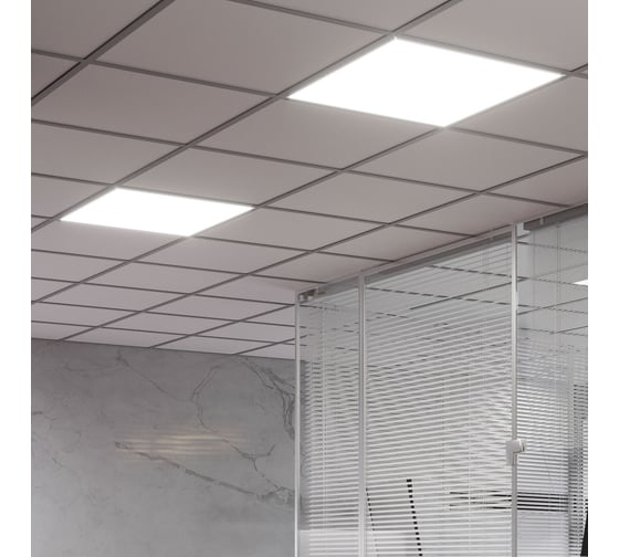 Офисный ультратонкий светильник Gauss BASIC 36W 2800lm 6500K IP40 матовый 145024345