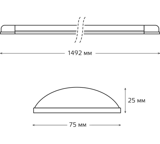 Светодиодный светильник Gauss IP20 1492х75х25 50W 4500Лм 4000K WLF-1 144126250