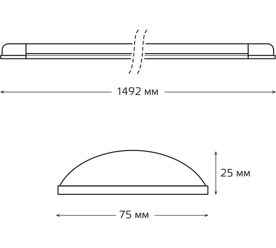 Светодиодный светильник Gauss IP20 1492х75х25 50W 4550Лм 6500K WLF-1 144126350