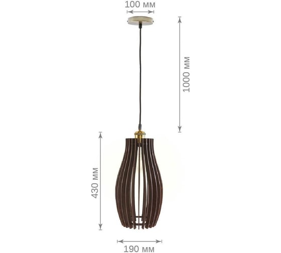 Подвесной светильник GLANZEN из дерева ART-0004-60-dark 00-00006857