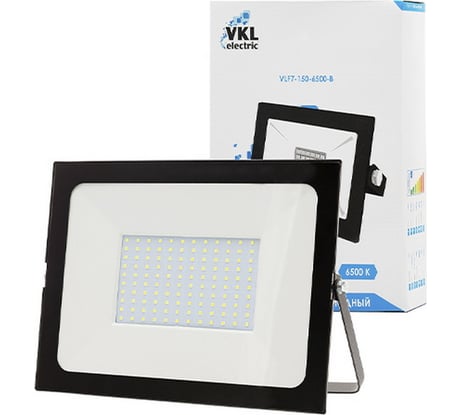 Прожектор VKL electric LED 150W SMD VLF7-150-6500-B 13500Lm 220V, IP65, черный 1/10 1013405