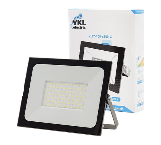 Прожектор VKL electric LED 100W SMD VLF7-100-6500- G 9000Лм 220V, IP65, серый 1/ 10 1013403 1