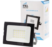 Прожектор VKL electric LED 20W VLF7-20-6500-mini-B 6500К 1800Лм 220V IP65 черный 1/ 80 1013397