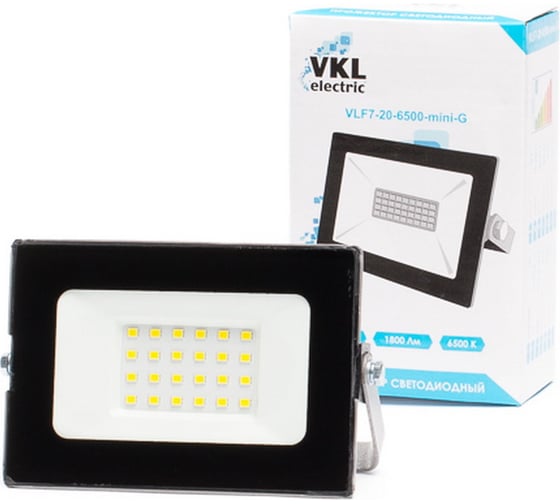 VKL electric Прожектор LED 20W VLF7-20-6500-mini-G 6500К 1800Лм 220V IP65 серый 1015916