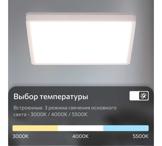 Светильник потолочный светодиодный Citilux с подсветкой, белый, NORMA LED CL748K300