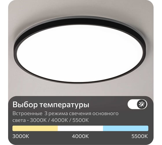 Светильник потолочный светодиодный Citilux с подсветкой, черный, NORMA LED CL748401
