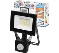Прожектор TDM ELECTRIC СДО-05-030-ИКД (ИК датчик) 30 Вт, 2400 лм, 6500 К, 220-240 В, IP44, черный, Народный SQ0336-0291