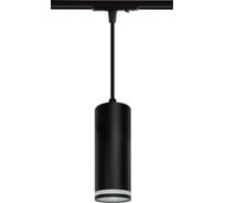 Трековый подвесной светильник однофазный truEnergy с матовым кольцом под лампу GU10 D55xH200мм черный/алюминий 21150