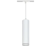 Трековый подвесной светильник однофазный truEnergy с матовым кольцом под лампу GU10 D55xH280мм белый/алюминий 21153