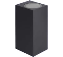 Светильник фасадный прямоугольный truEnergy с рассеивателем под лампы 2xGU10 IP54 черный/алюминий 26006