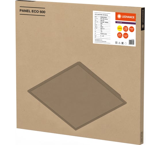Светильник светодиодный LEDVANCE ДВО 36Вт 3000К 3600Лм Белый ECOCLASS PANELECO CLASS PANEL 600 36W 830 4099854246555